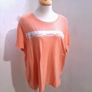 PUMA | Women's coral pink Casual logo graphic T shirt